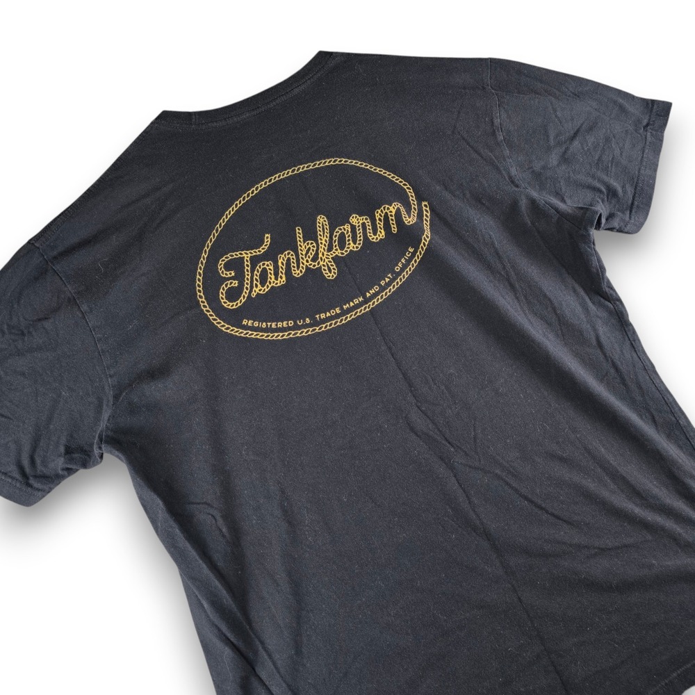 Tankfarm Co Mens T Shirt XL Black Cotton Short Sleeve Graphic Logo Crew Neck Tee